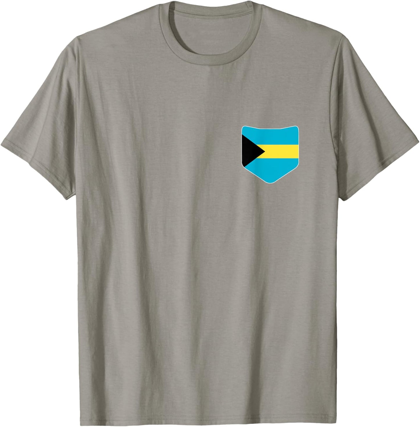 The Bahamas Flag with Printed Bahamian Flag Pocket T-Shirt - T-Shirt | Sand