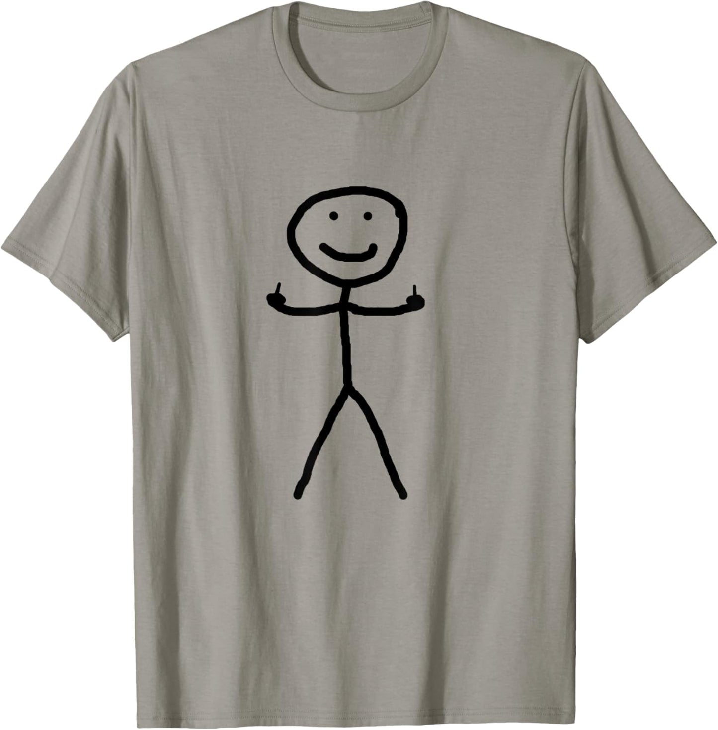 Stick figure with two middle fingers funny annoyed T-Shirt - T-Shirt | Sand