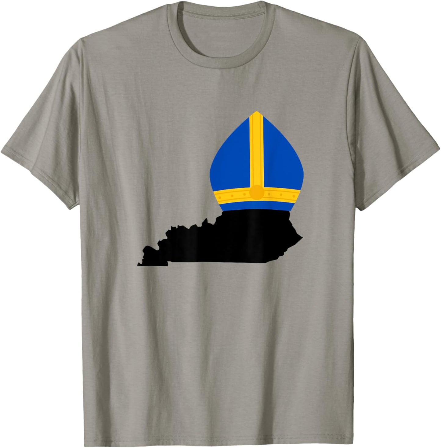 State of Kentucky with Pope Hat T-Shirt - T-Shirt | Sand