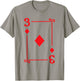 Playing Card Costume - 3 Diamonds Card - Three Card T-Shirt - T-Shirt | Sand