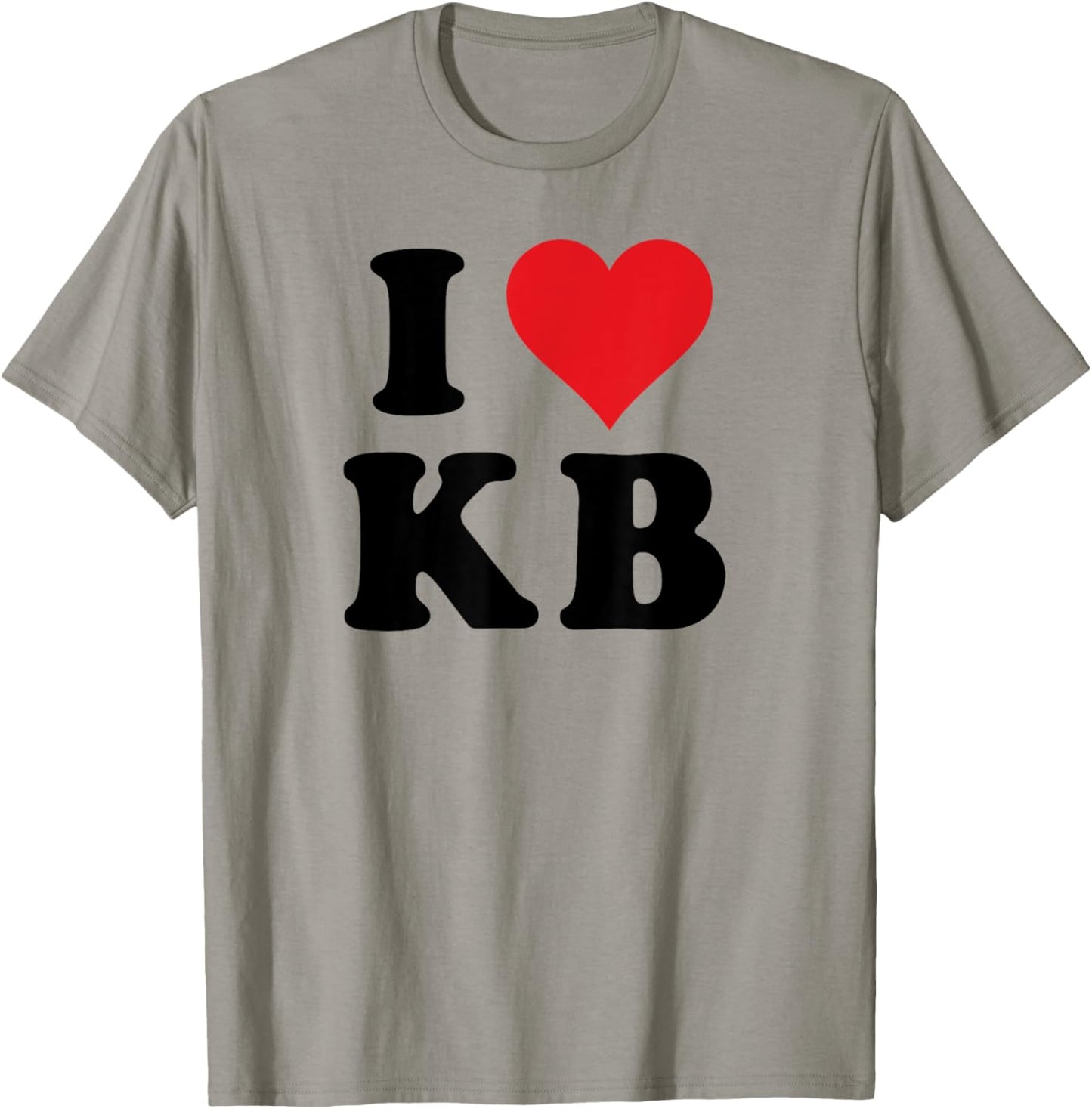 I Heart KB Initials I Love K.B. First And Last Name K B T-Shirt - T-Shirt | Sand