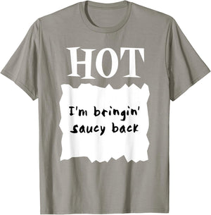 HOT SAUCES Halloween Costumes I'm Bringing Saucy Back T-Shirt - T-Shirt | Sand