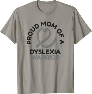 Proud Mom Of A Dyslexia Warrior Dyslexia Apraxia Dyslexic T-Shirt - T-Shirt | Sand