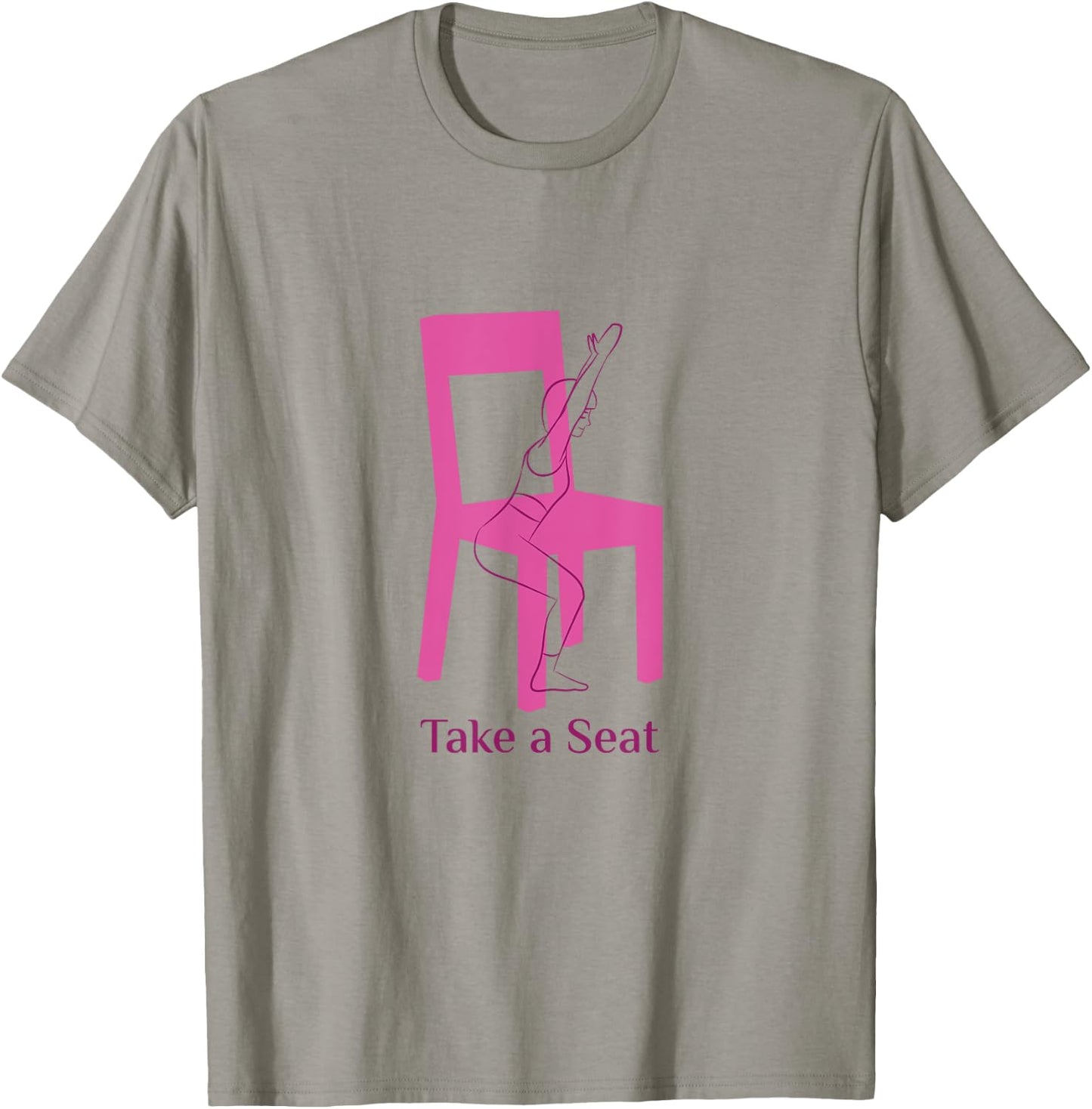 Asana Yoga Poses Chair Pose Utkatasana Funny Women Yogini T-Shirt - T-Shirt | Sand