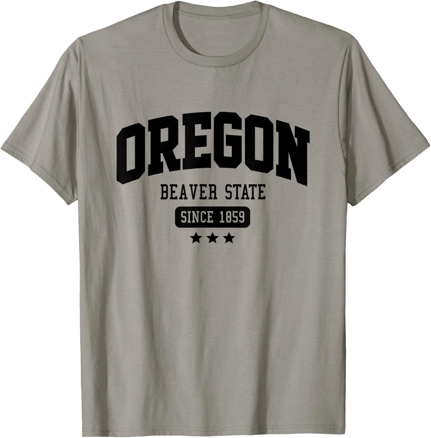 Vintage Oregon Beaver State Athletic Black Text T-Shirt - T-Shirt | Sand