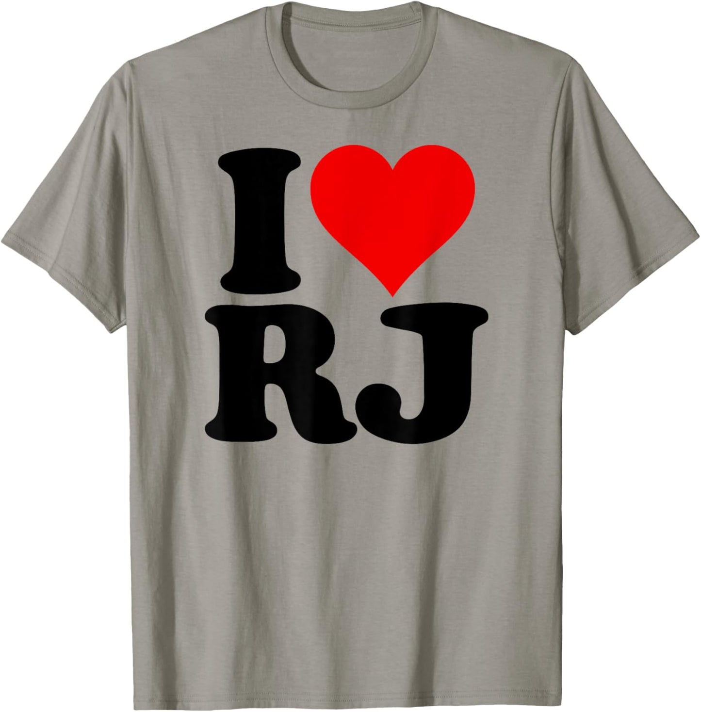 I Love Heart Rj R.j. R J Initials Monogram Name T-Shirt - T-Shirt | Sand