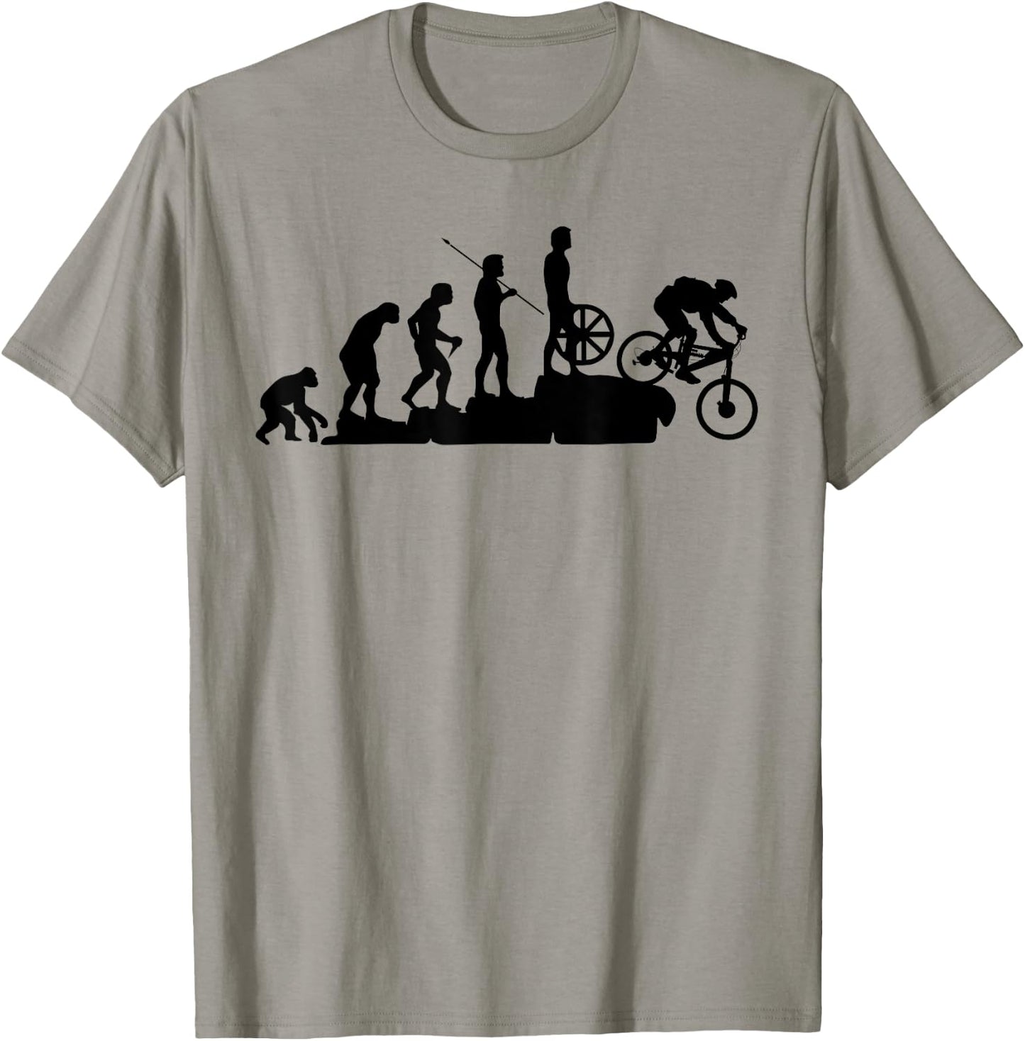 MTB mountain biker evolution downhill bike rider gift T-Shirt - T-Shirt | Sand