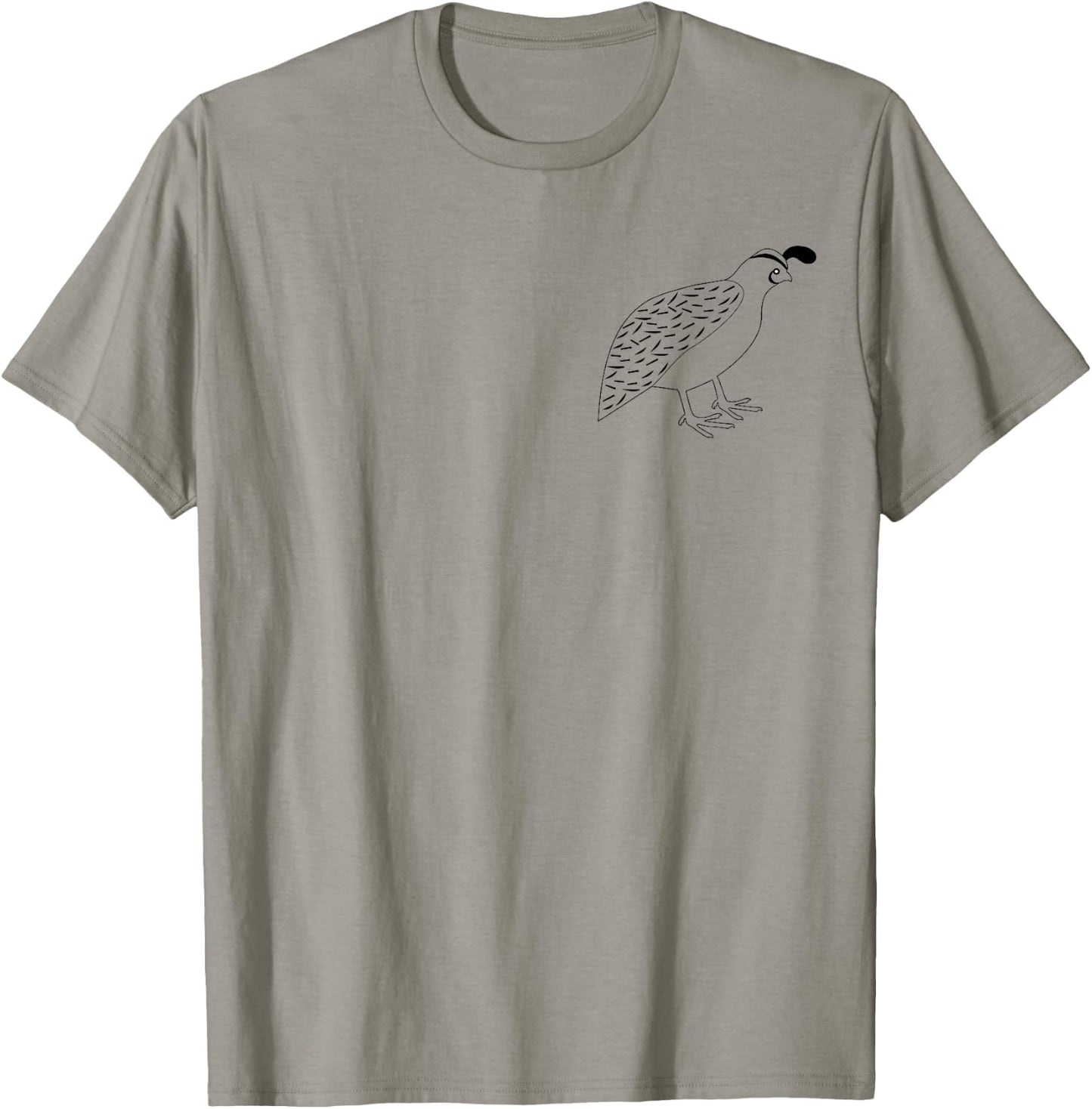 Cool Quail Game Bird California State Drawing Pocket Print T-Shirt - T-Shirt | Sand