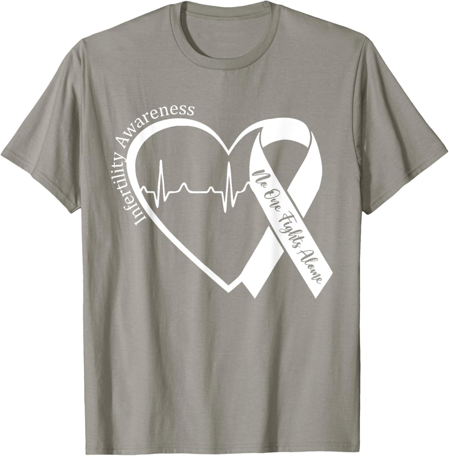 Infertility Awareness Heart Orange Ribbon IVF Transfer Day T-Shirt - T-Shirt | Sand