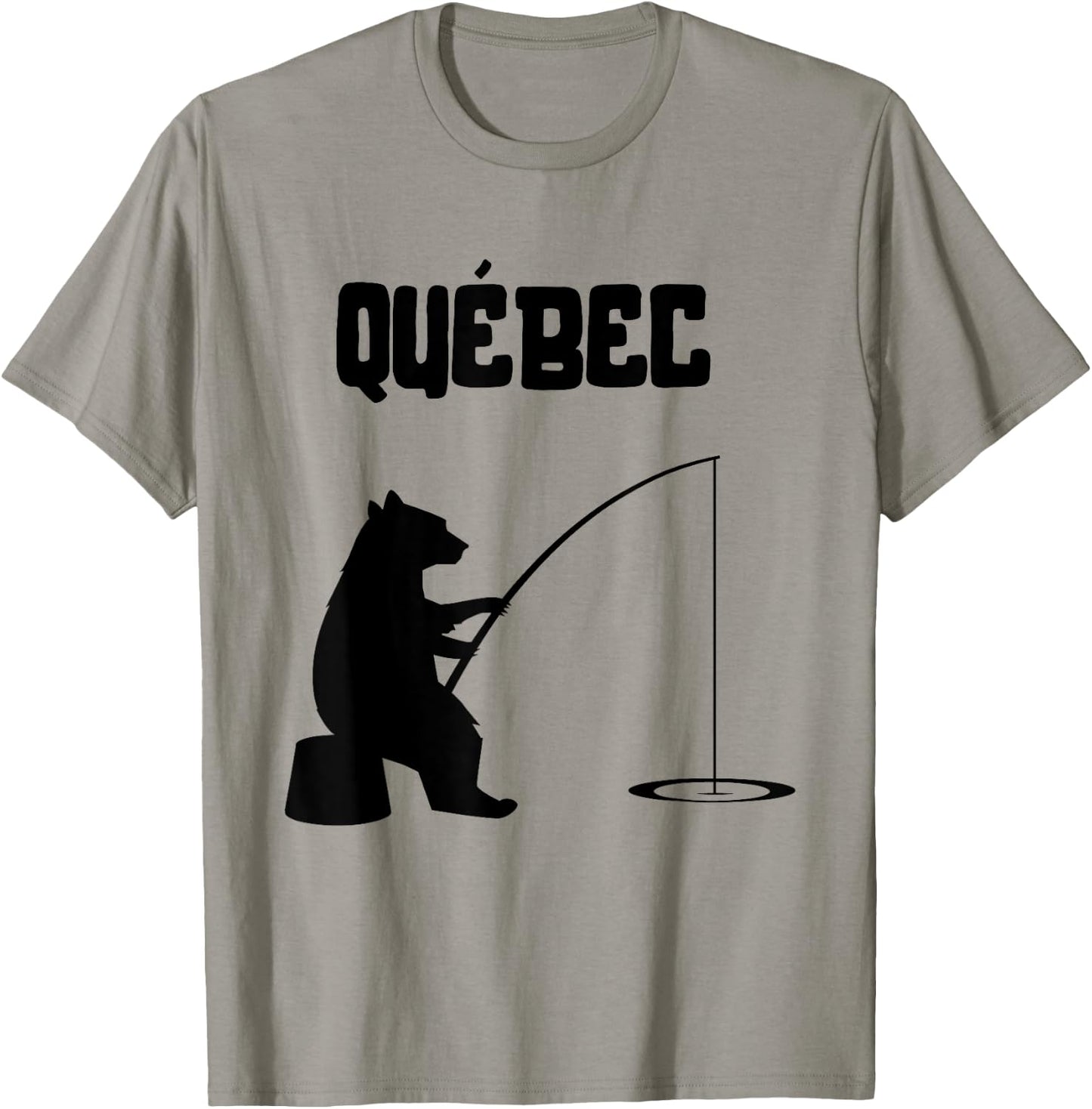 Quebec Shirt | QC Bear Fishing T-Shirt - T-Shirt | Sand