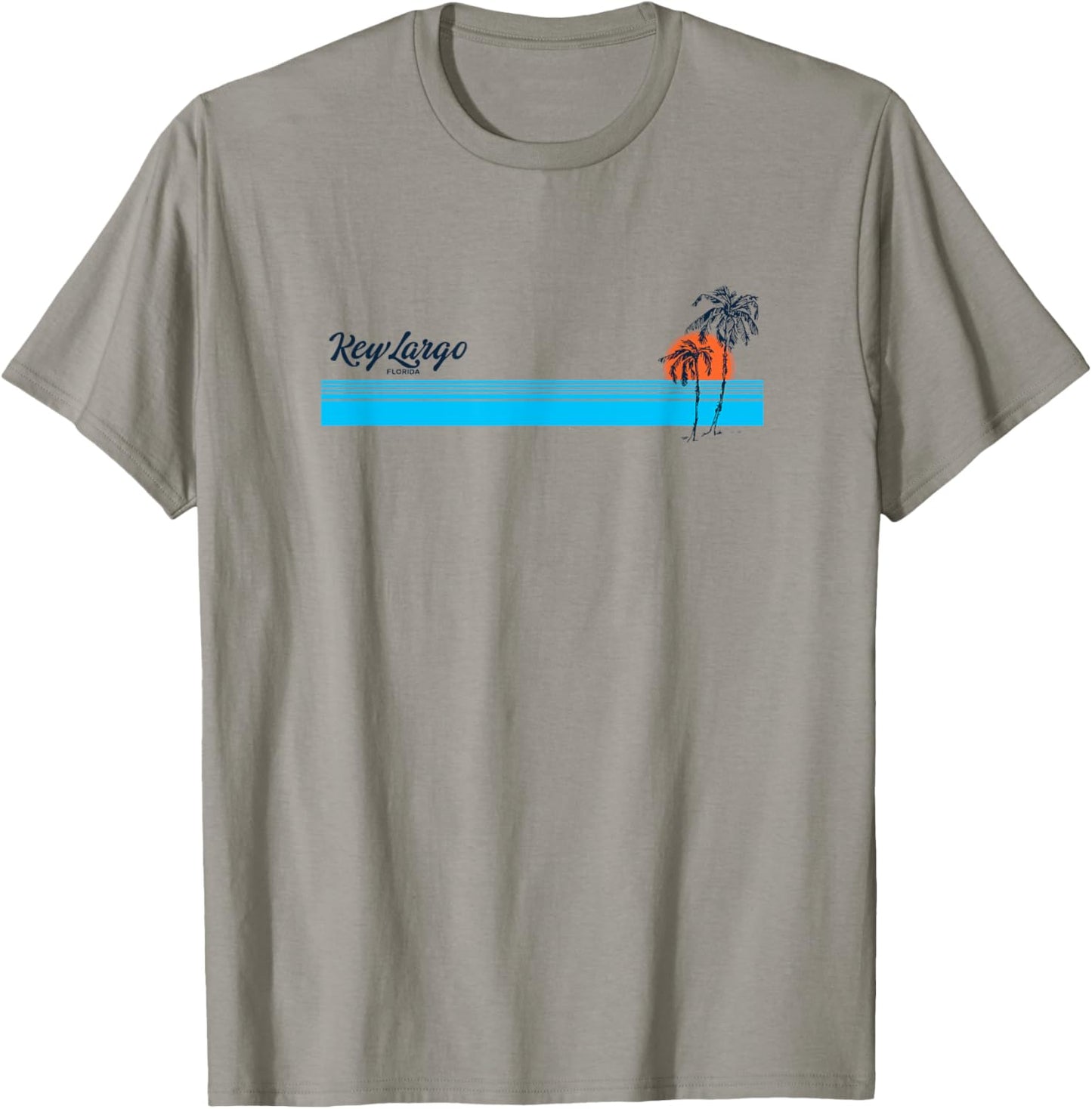 Key Largo FL Vintage 70s Palm Trees Design T-Shirt - T-Shirt | Sand