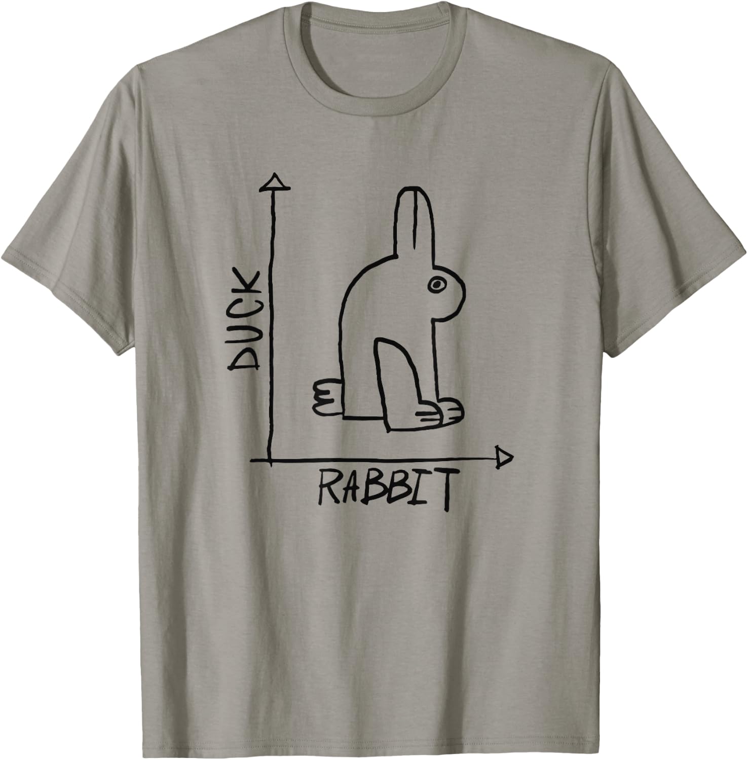 Funny Science Nerd Duck Rabbit Physics Math Geek Gift Short Sleeve T-Shirt - T-Shirt | Sand