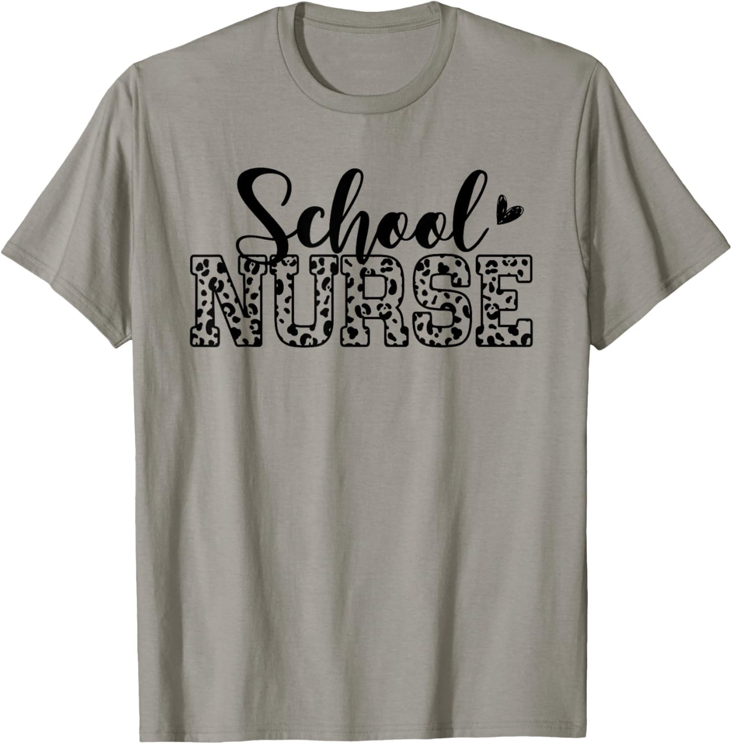 School Nurse Leopard Print Nursing Nurse Day Week T-Shirt - T-Shirt | Sand