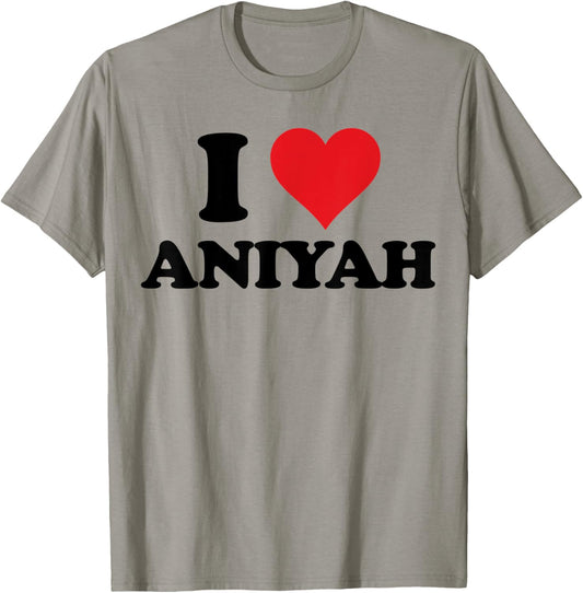 I Heart Aniyah First Name I Love Personalized Stuff T-Shirt - T-Shirt | Sand