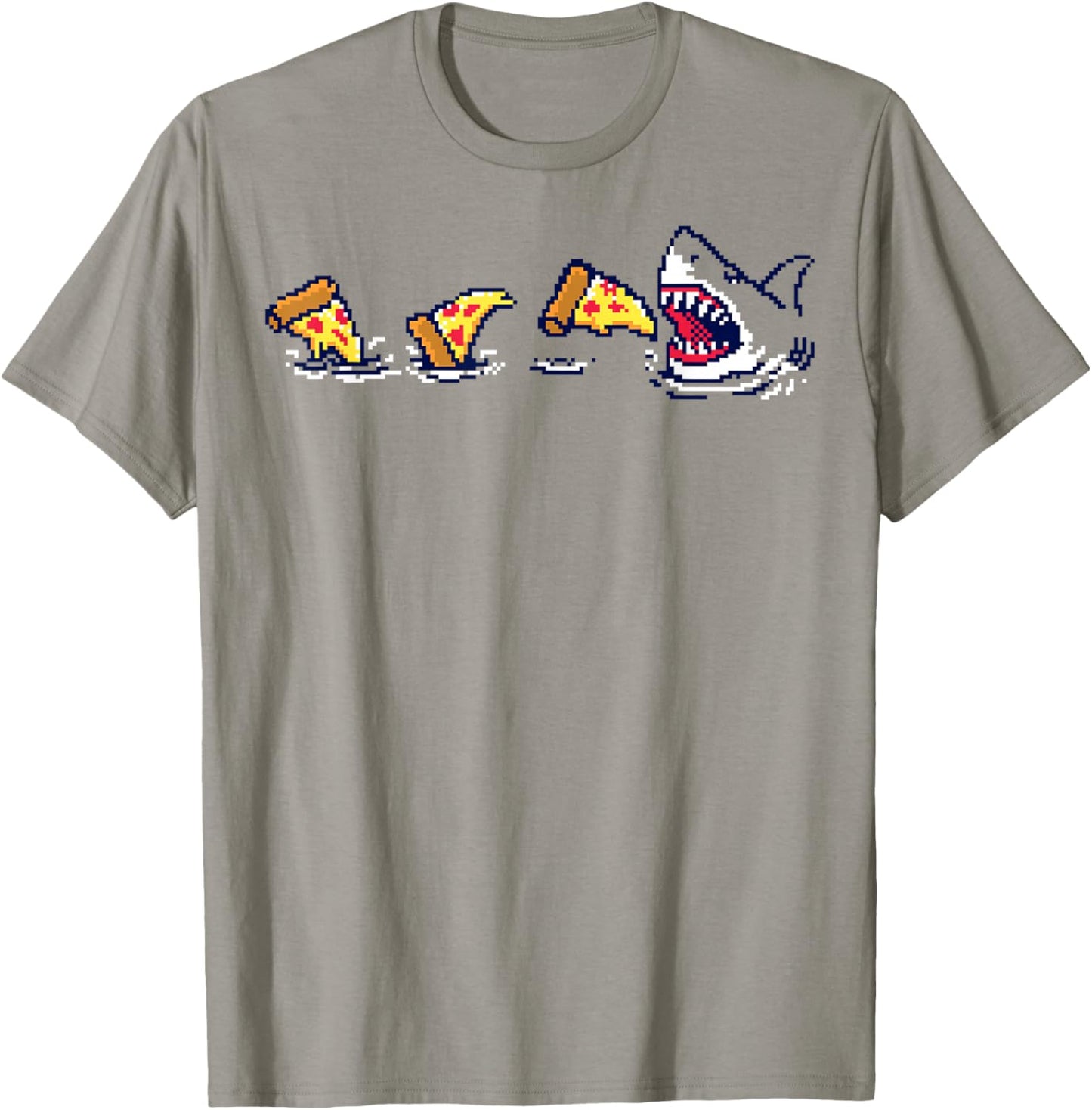 Pizza Shark 8-Bit T-Shirt - T-Shirt | Sand