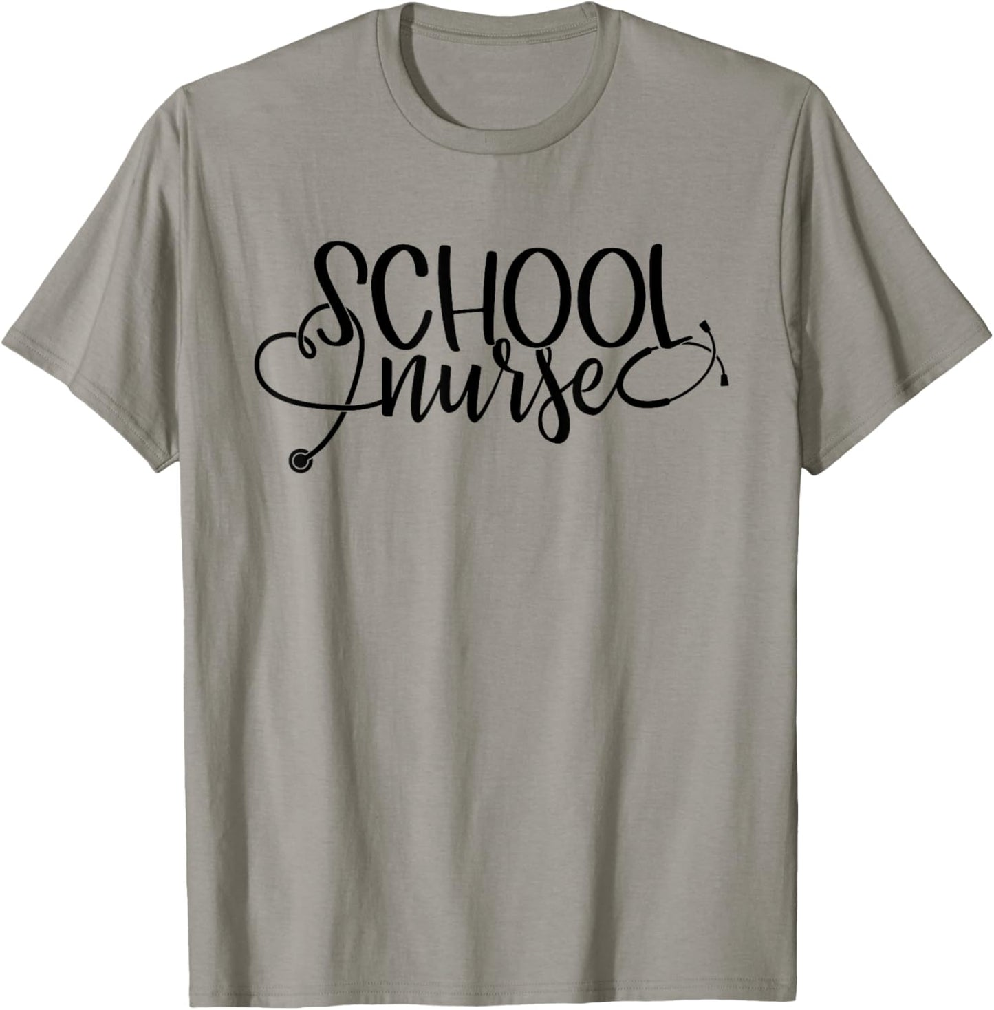 Women School Nurse Stethoscope Heart Appreciation Nursing T-Shirt - T-Shirt | Sand