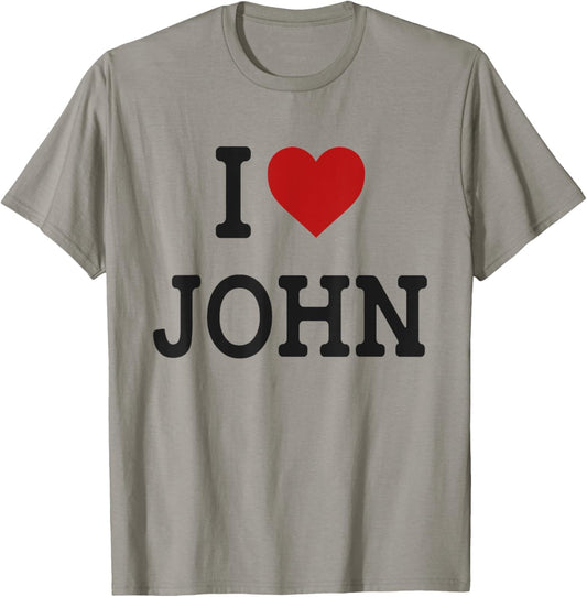 I Heart John - I Love John - Funny Gift John T-Shirt - T-Shirt | Sand