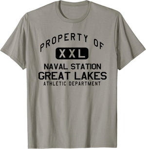 Property of Naval Station Great Lakes Athletic Department T-Shirt - T-Shirt | Sand