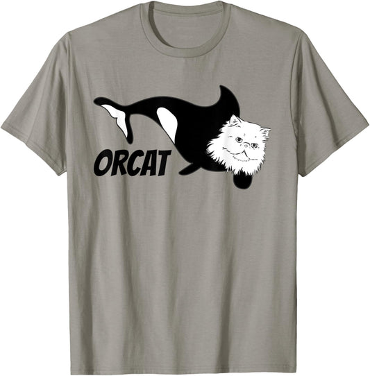 Funny orcat orca whale cat orcat pun joke fish cats feline Women Kids T-Shirt - T-Shirt | Sand