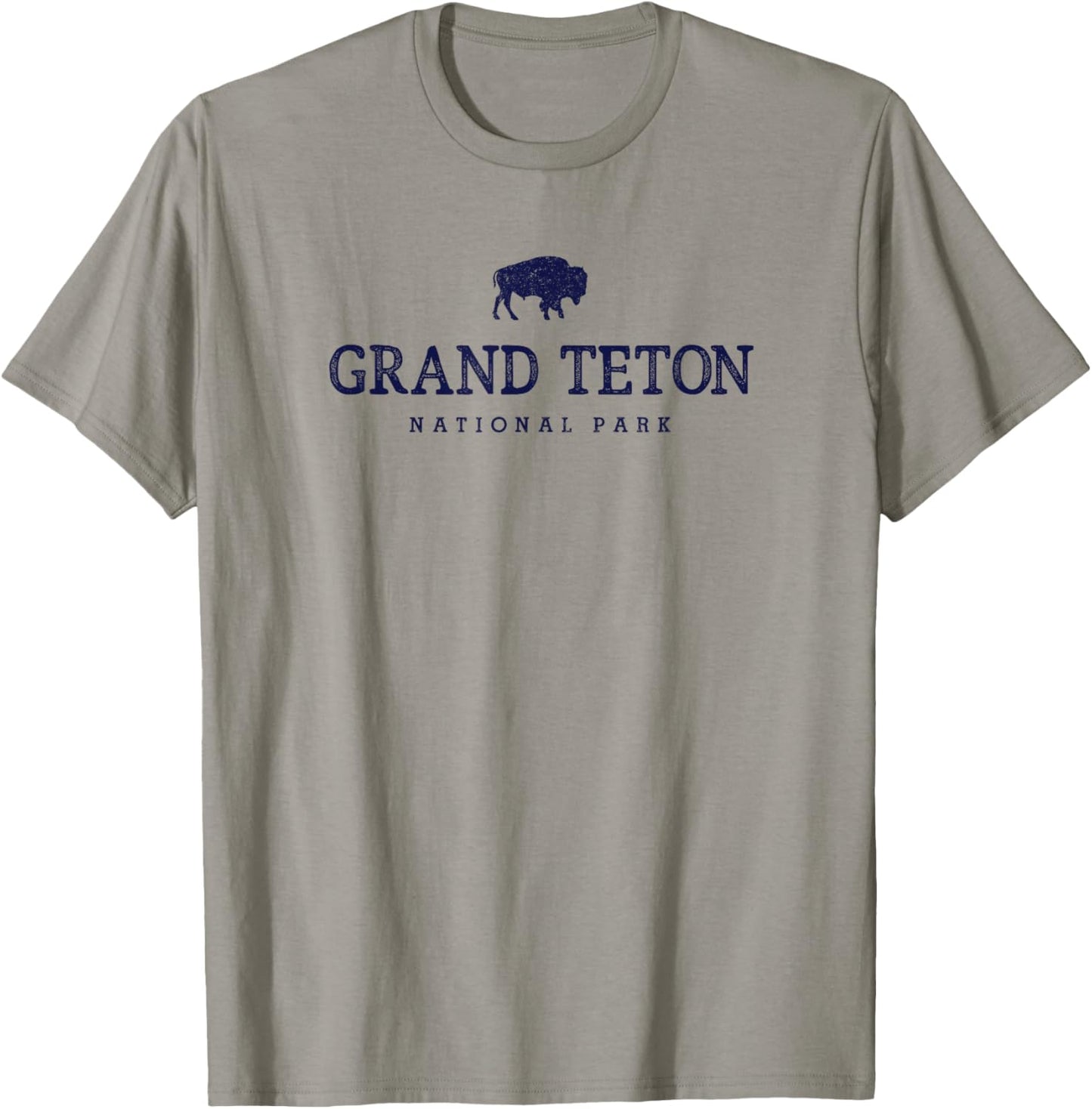 Grand Teton National Park Bison Vintage Hiking Souvenir T-Shirt - T-Shirt | Sand