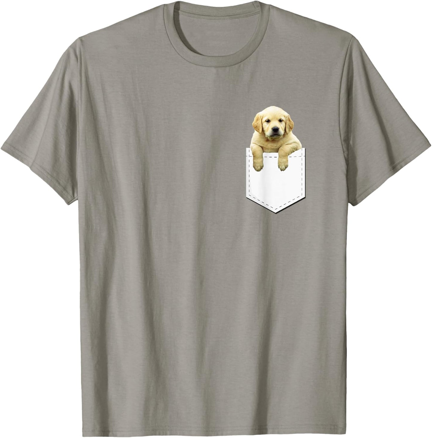 Golden Retriever In Pocket T Shirt Puppy Dog in Your Pocket Women Girls Kids T-Shirt - T-Shirt | Sand