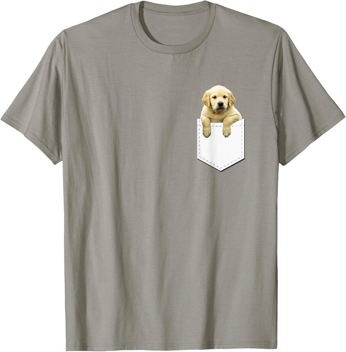 Golden Retriever In Pocket T Shirt Puppy Dog in Your Pocket Women Girls Kids T-Shirt - T-Shirt | Sand