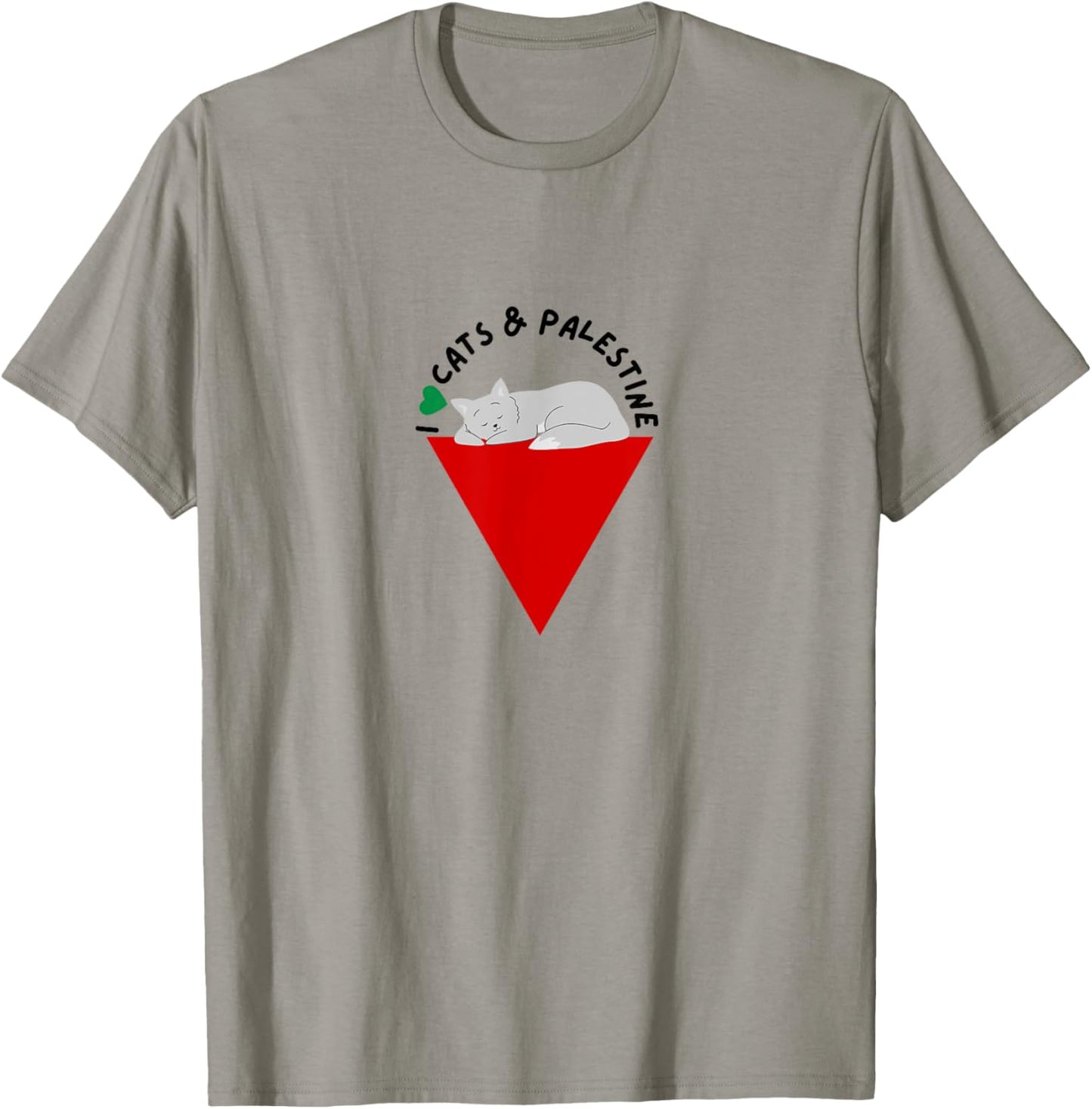 I Love Cats & Palestine Shirt | Palestinian Cat T-Shirt - T-Shirt | Sand