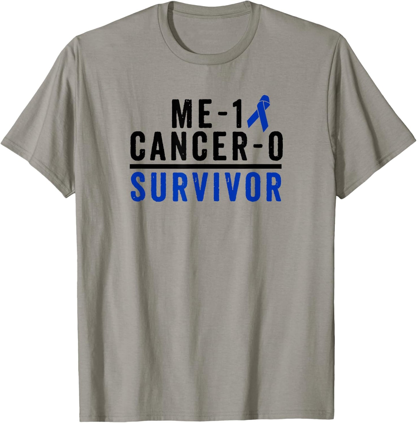 Colon Cancer Survivor Shirt Awareness Dark Blue Ribbon Gift T-Shirt - T-Shirt | Sand