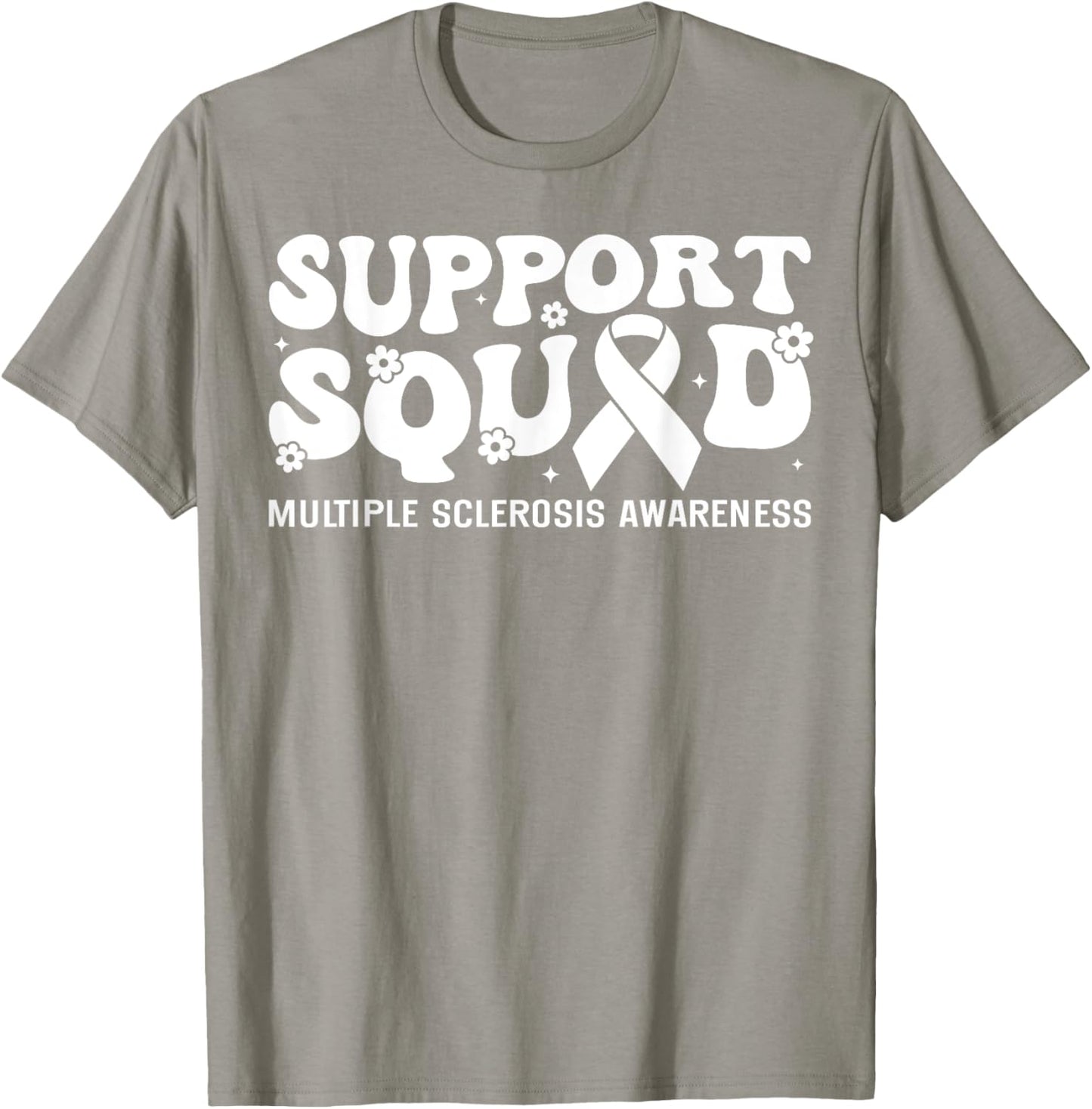 Support Squad MS Multiple Sclerosis Awareness Groovy T-Shirt - T-Shirt | Sand
