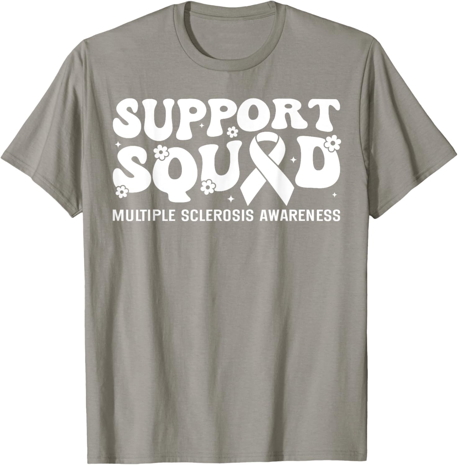 Support Squad MS Multiple Sclerosis Awareness Groovy T-Shirt - T-Shirt | Sand