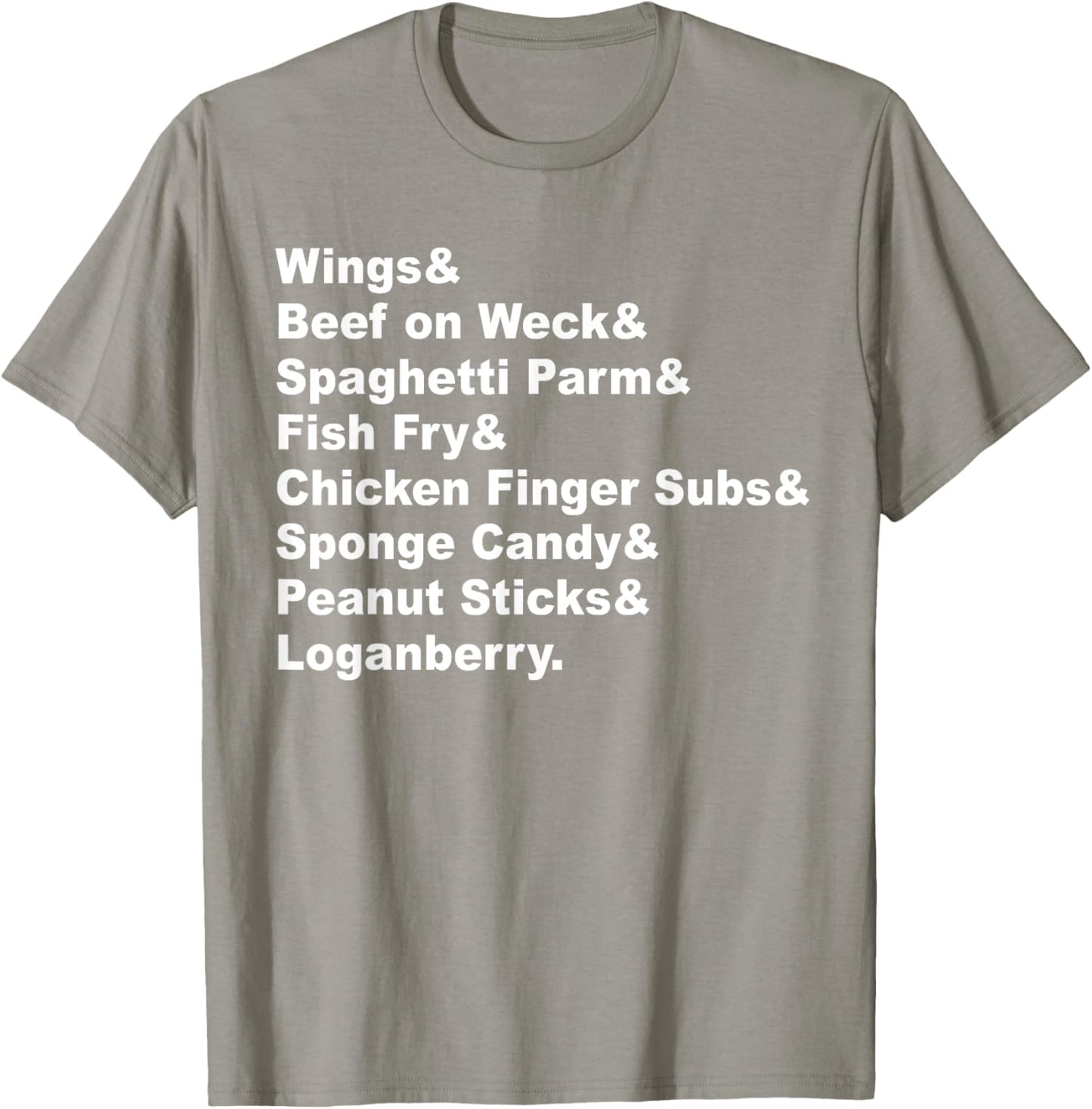Classic Buffalo New York Foods Buffalo NY Foodie List Red T-Shirt - T-Shirt | Sand