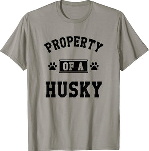 Property Of A Husky - Funny Husky Shirt Gift Husky Lover T-Shirt - T-Shirt | Sand