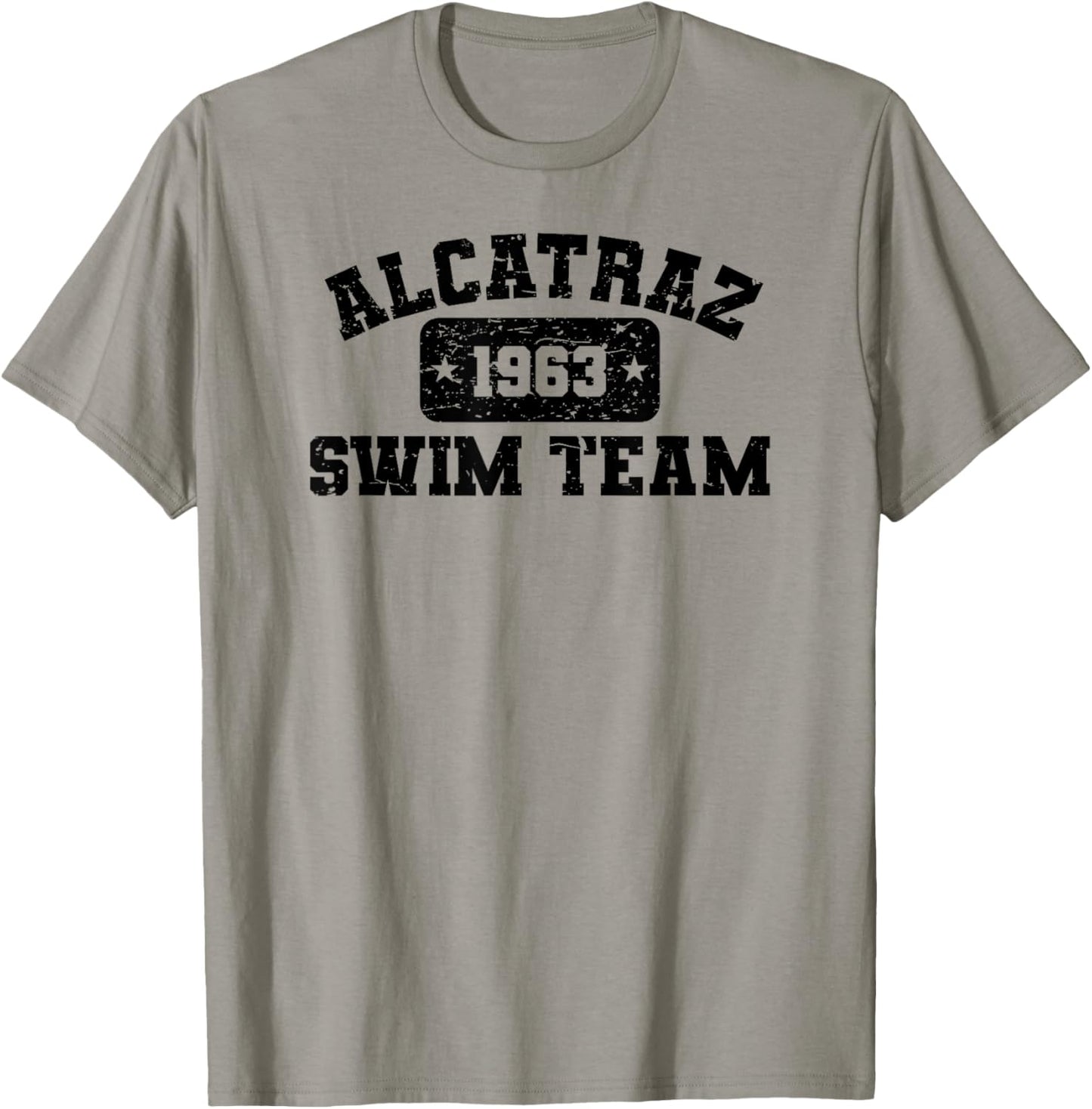 Old Man and the Ts Alcatraz Swim Team - Vintage Athletic Distressed T-Shirt - T-Shirt | Sand