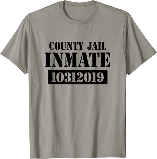Prisoner Costume Orange Prison Uniform Halloween Jail Inmate T-Shirt - T-Shirt | Sand