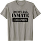 Prisoner Costume Orange Prison Uniform Halloween Jail Inmate T-Shirt - T-Shirt | Sand