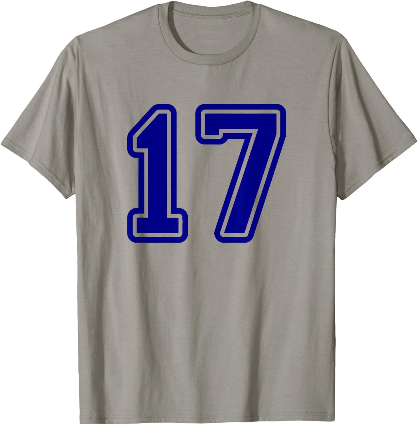Number #17 Blue Varsity Favorite Number 17 T-Shirt - T-Shirt | Sand