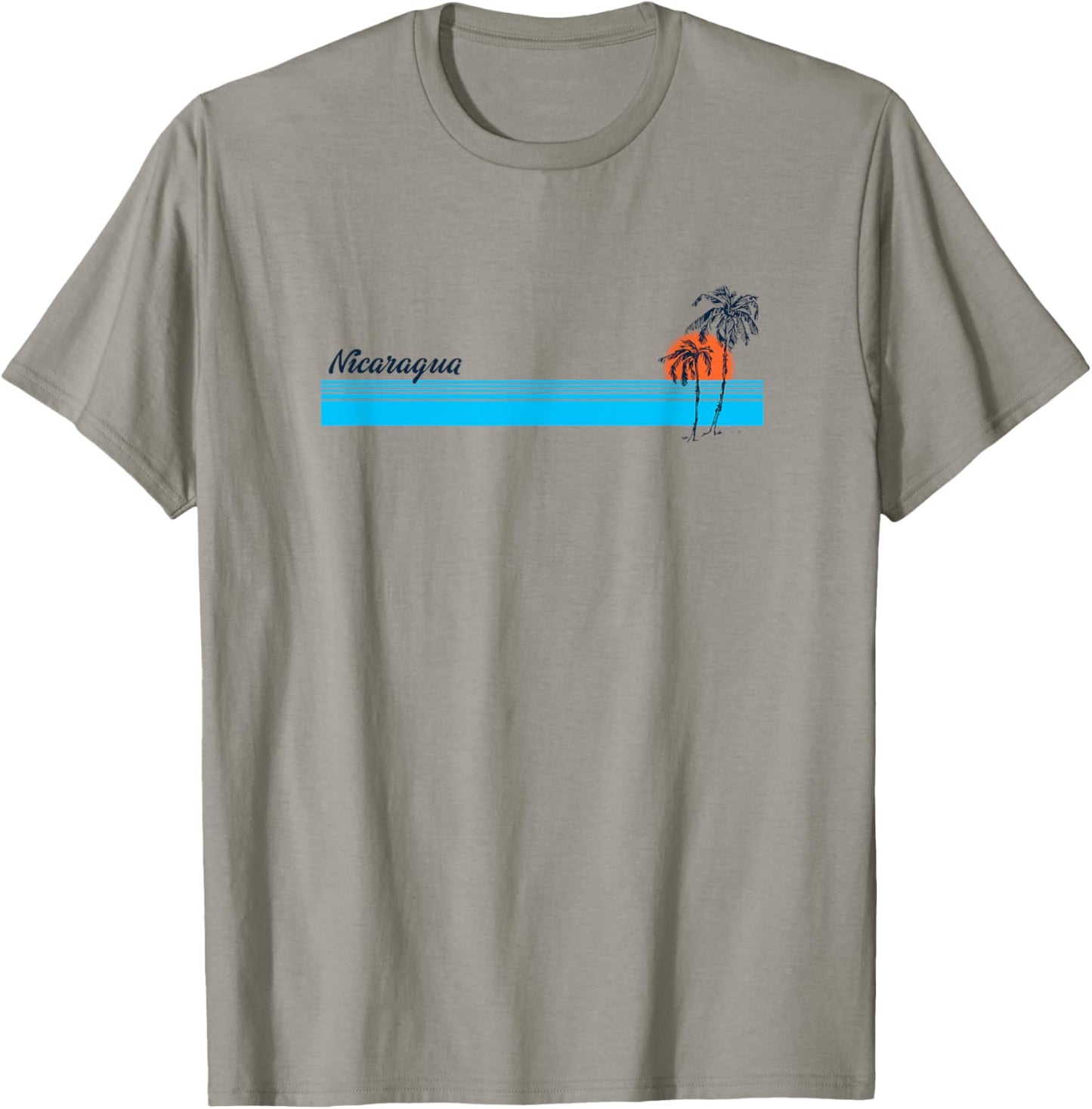 Nicaragua Vintage 70s Palm Trees Design T-Shirt - T-Shirt | Sand