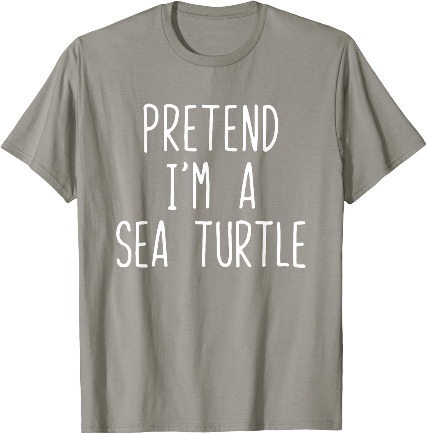 Pretend I'm Sea Turtle Costume Halloween Lazy Adult Kids T-Shirt - T-Shirt | Sand