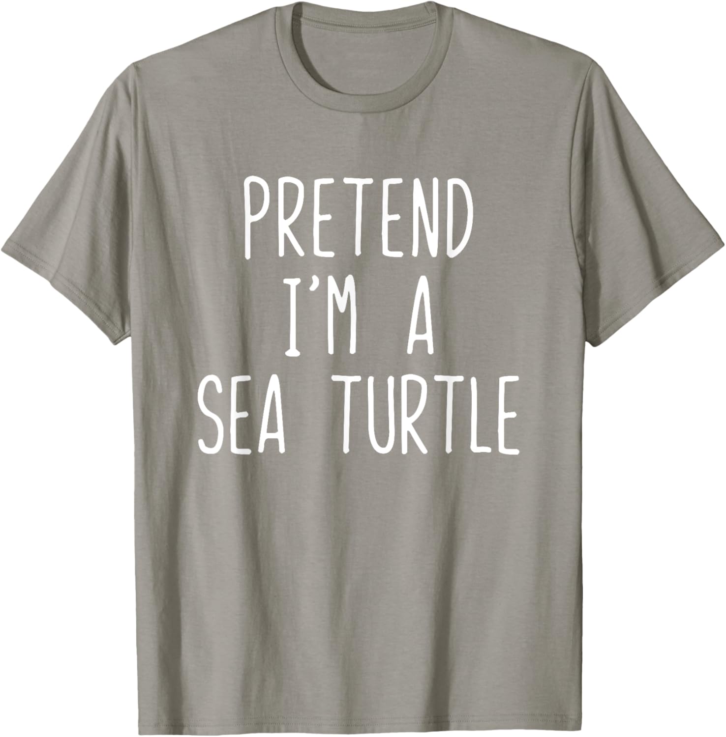 Pretend I'm Sea Turtle Costume Halloween Lazy Adult Kids T-Shirt - T-Shirt | Sand