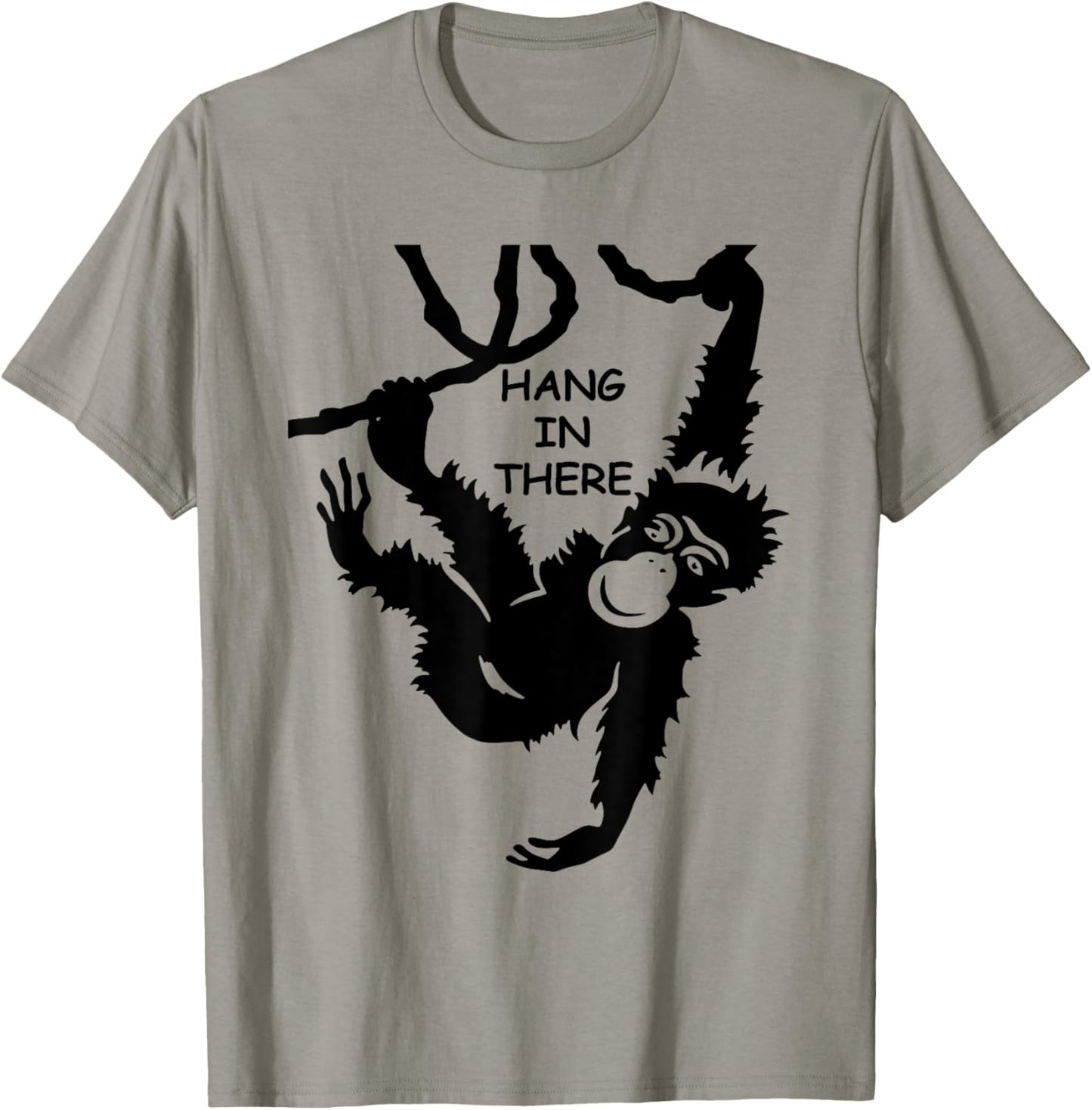 Hang in There - Monkey Psychology Philosophy English Idiom T-Shirt - T-Shirt | Sand