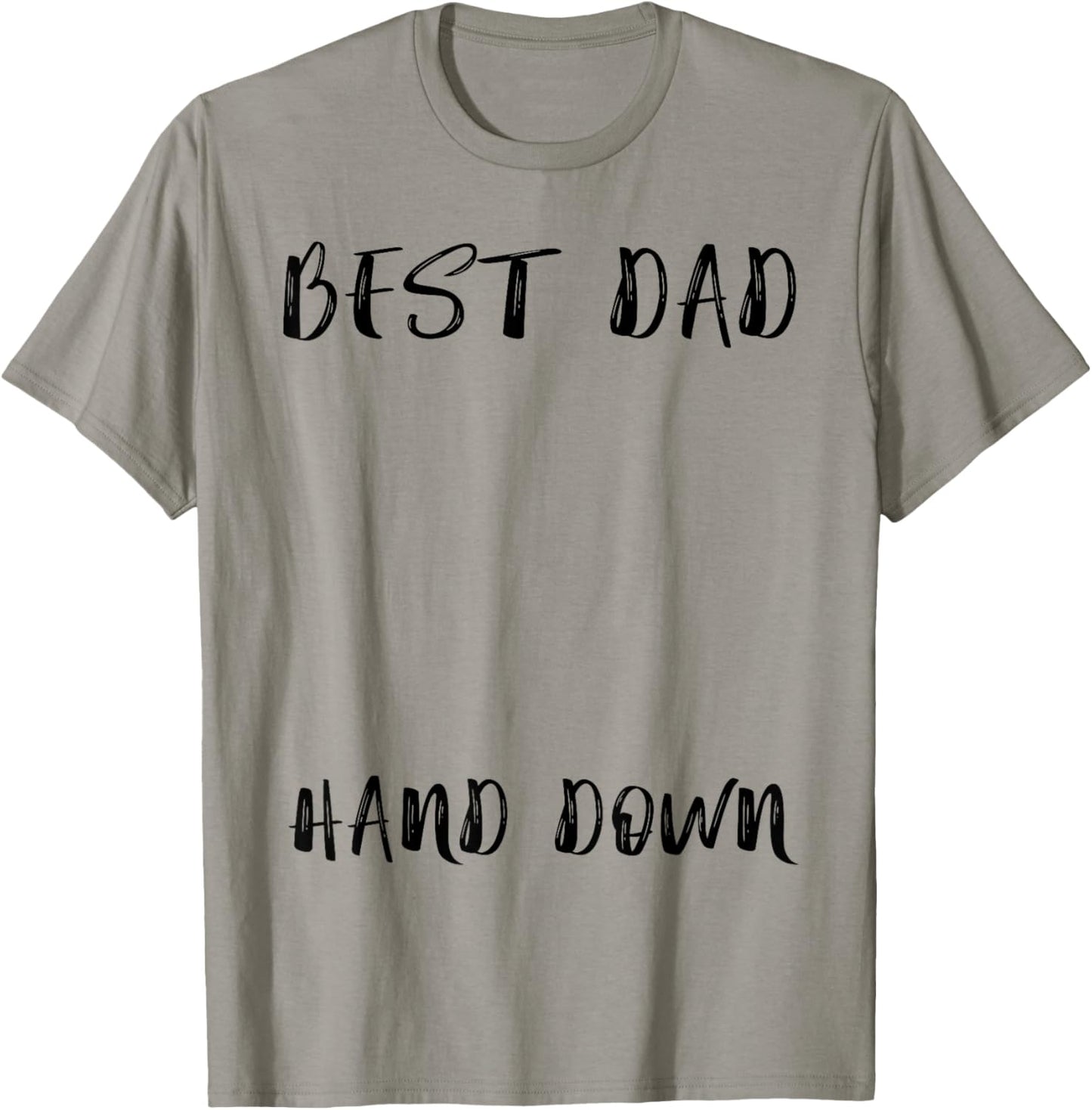Best Dad Hands Down Kids Craft Dad Handprints Father's Day T-Shirt - T-Shirt | Sand