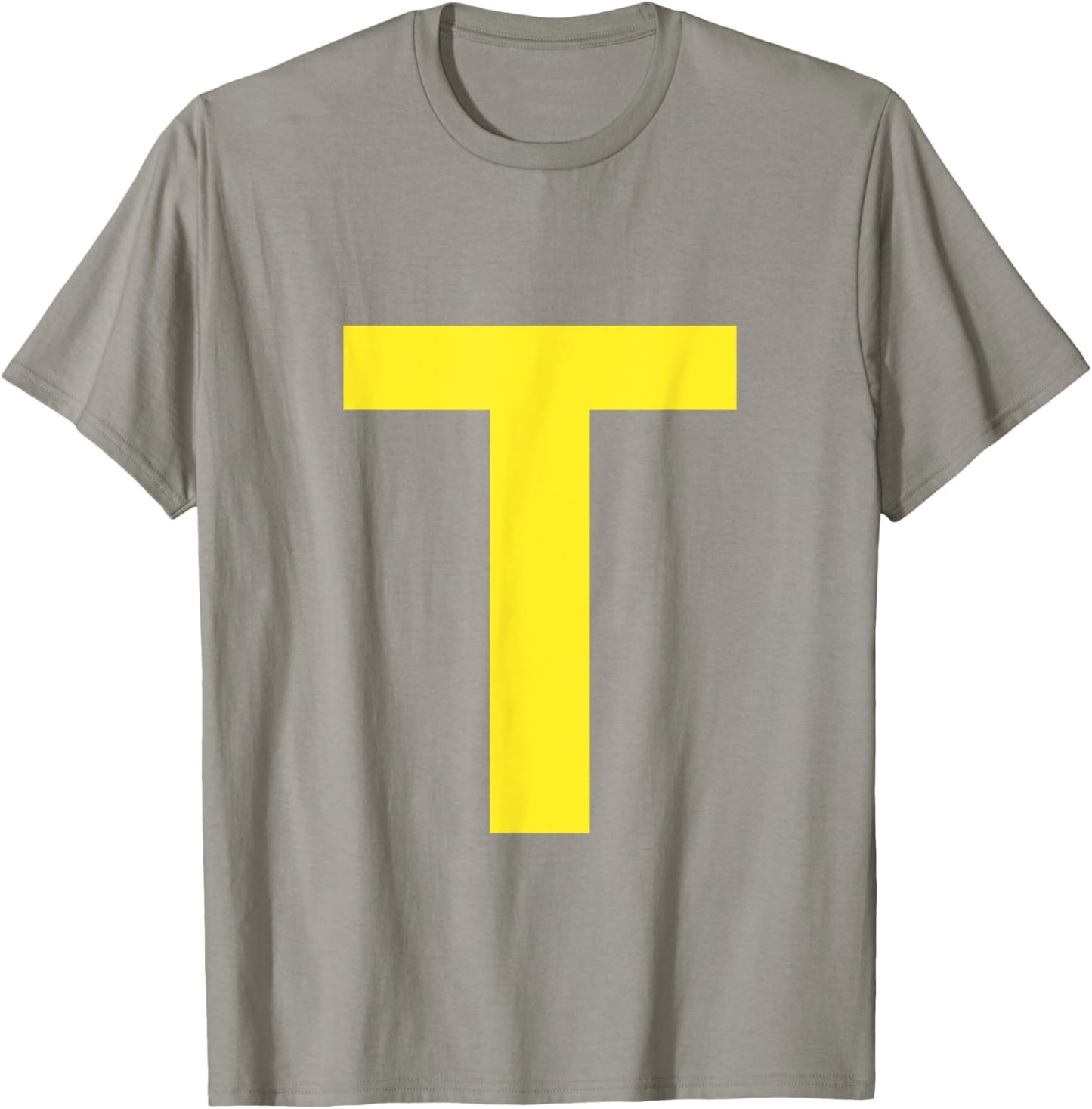 Letter T in Yellow on Green Costume Halloween Party T-Shirt - T-Shirt | Sand