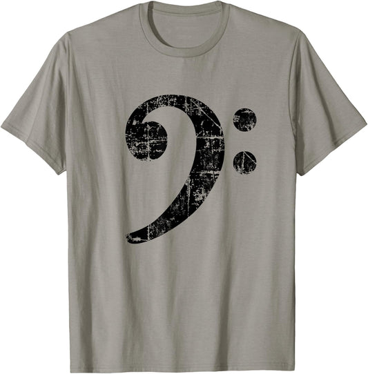 Bass Clef (Vintage Black) Bassist Bass Player T-Shirt - T-Shirt | Sand
