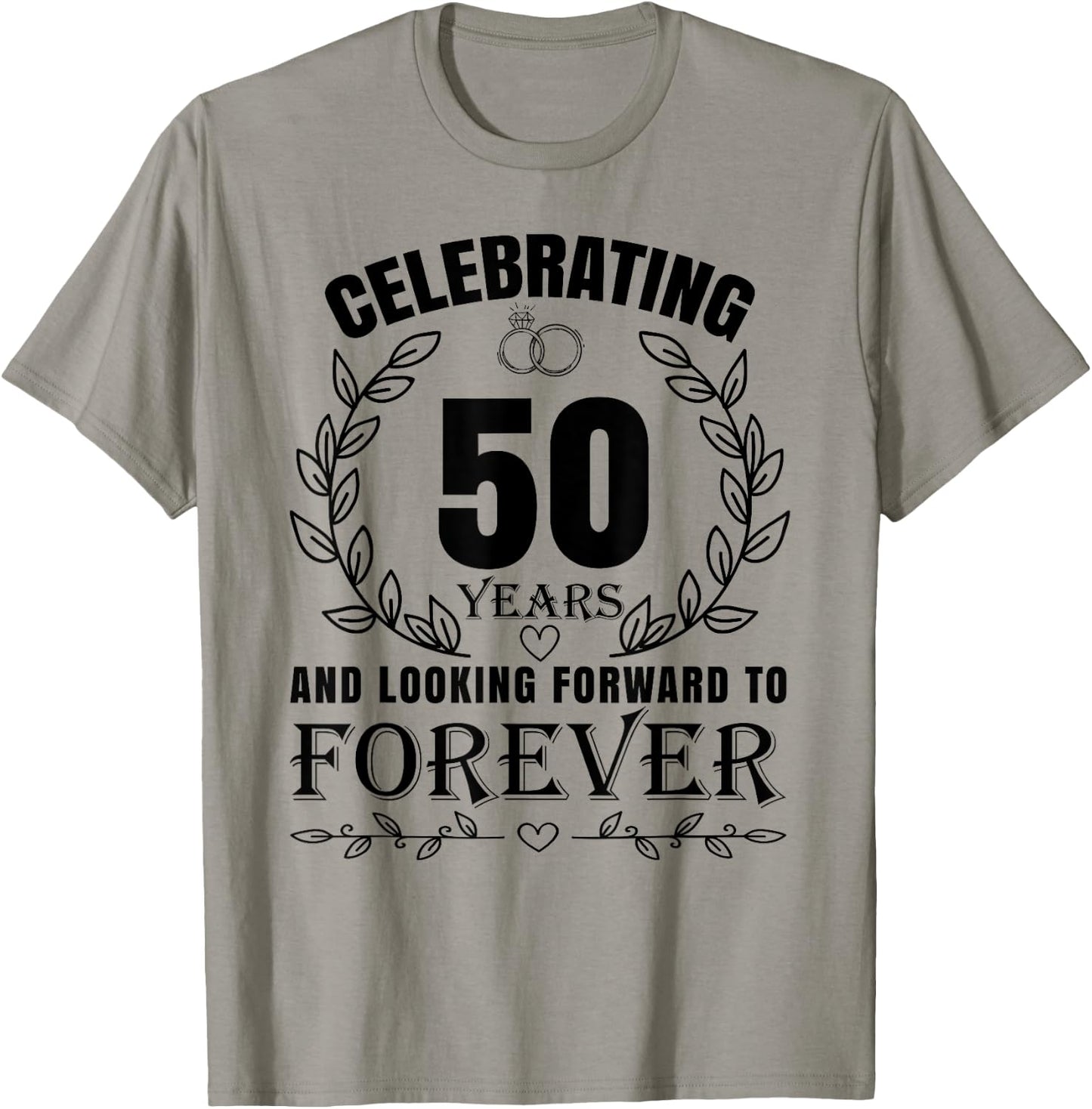 Cute 50th Wedding Anniversary for Couples Married 50 year T-Shirt - T-Shirt | Sand