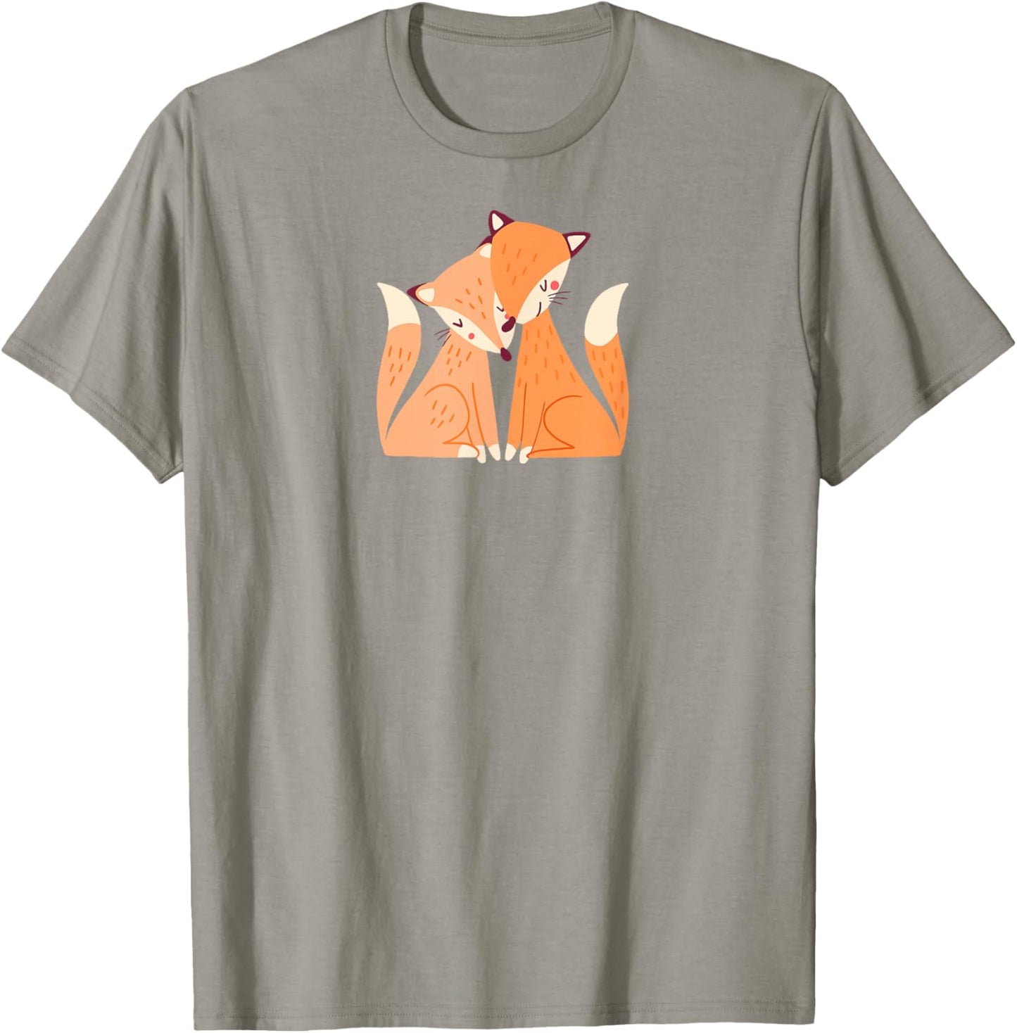 Fox Couple Gift Wedding Anniversary Valentine's Day Her Him T-Shirt - T-Shirt | Sand