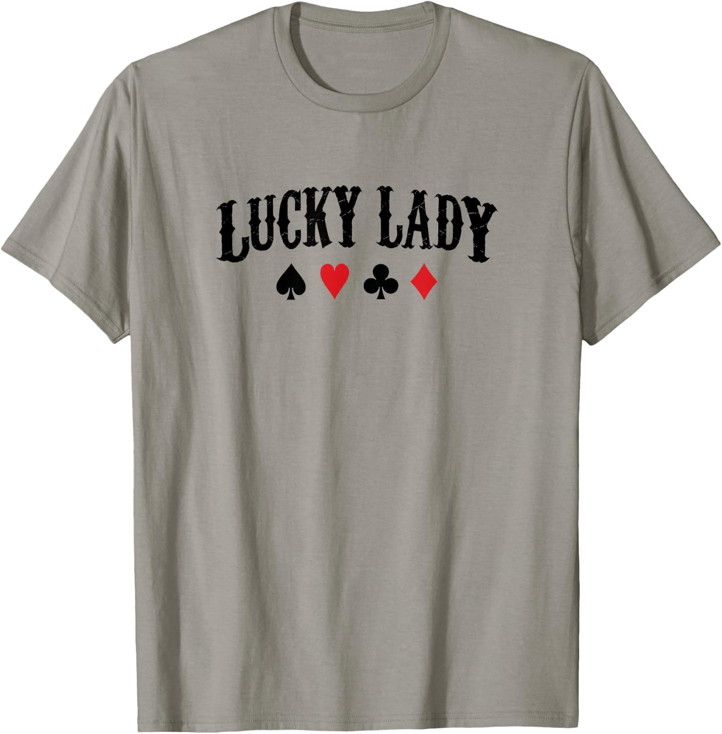 Lucky Lady Retro Poker Player Gift T-Shirt - T-Shirt | Sand