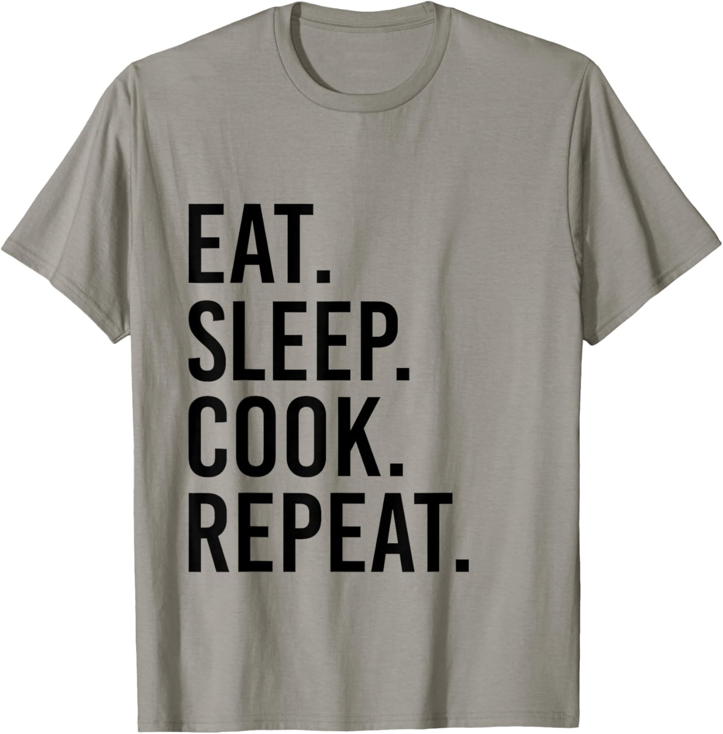 Eat Sleep Cook Repeat Funny Cooking Chef Food Vintage Retro T-Shirt - T-Shirt | Sand