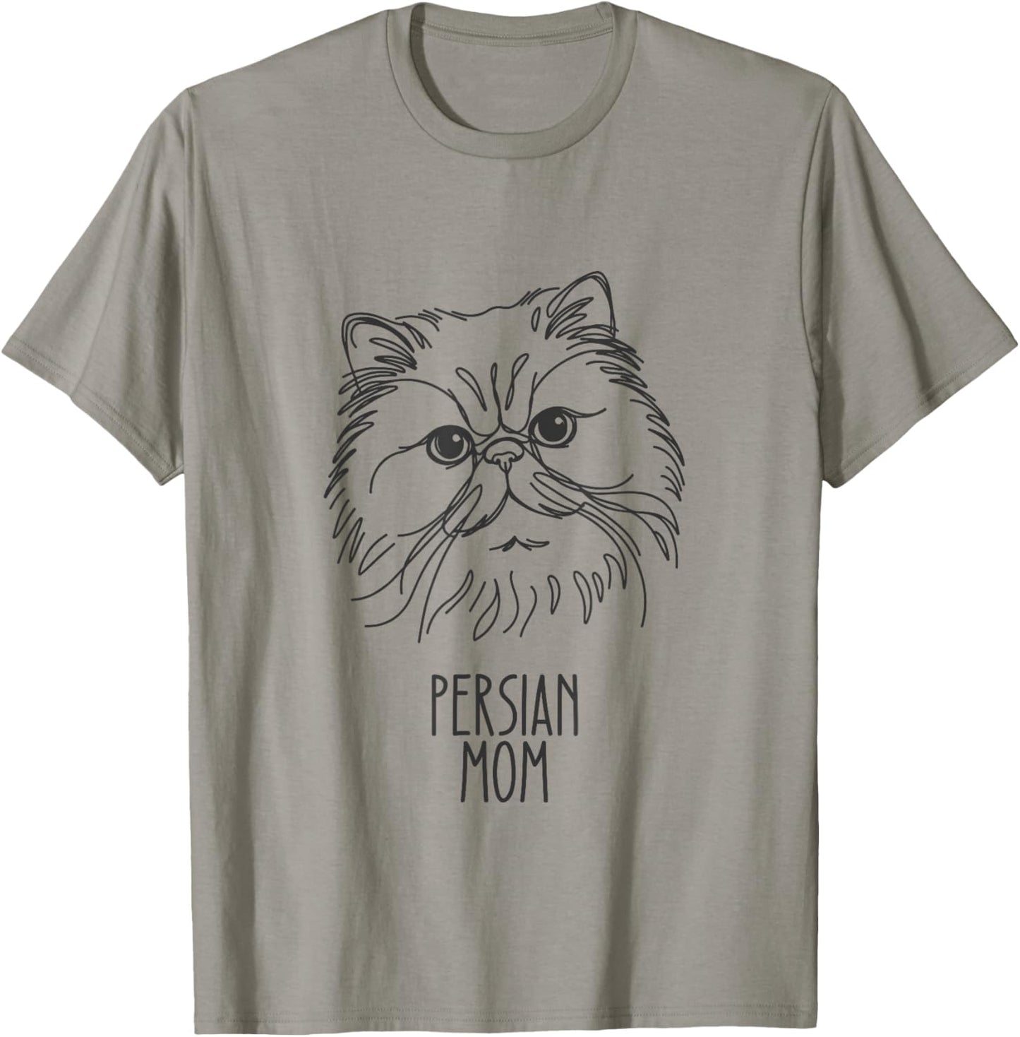 Line Art Best Cat Mom Women - Persian Cat T-Shirt - T-Shirt | Sand