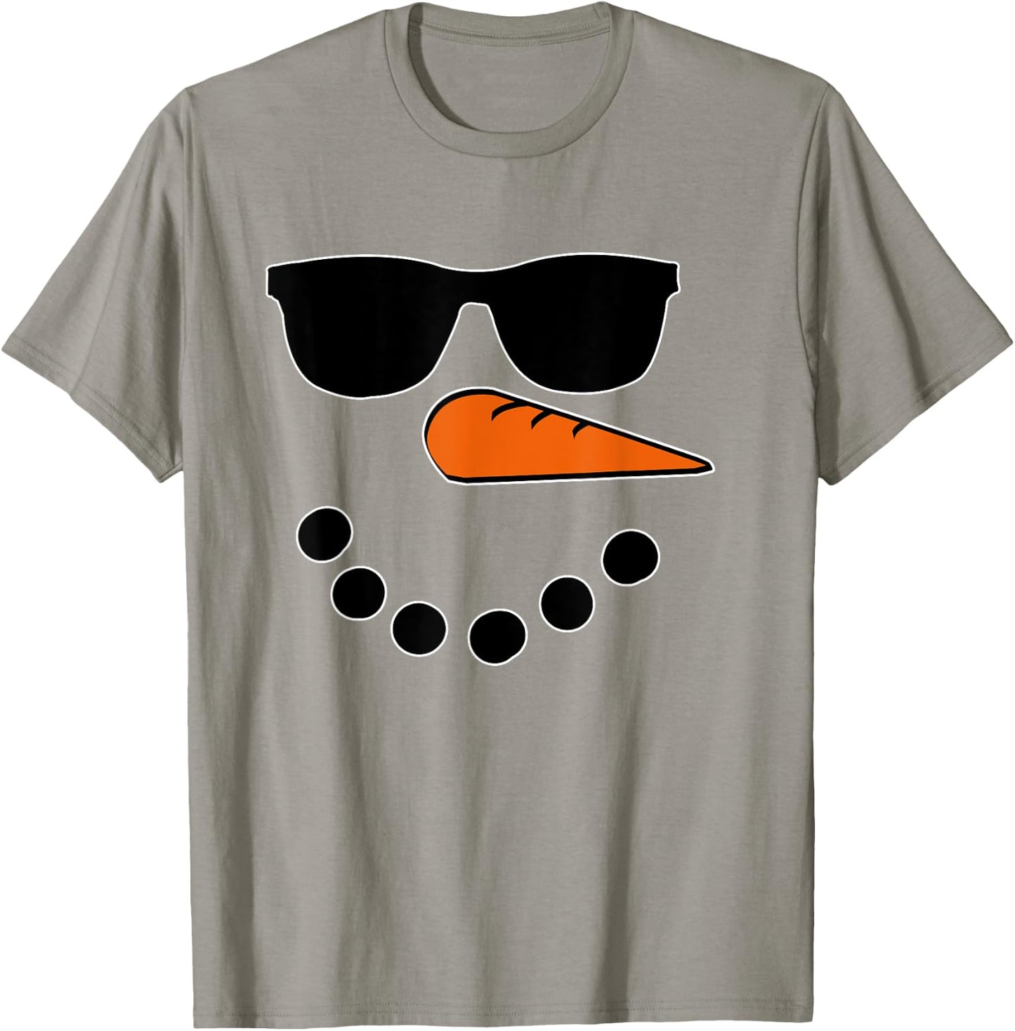 Snowman Face Christmas Funny Santa Claus Sunglass Cool T-Shirt - T-Shirt | Sand