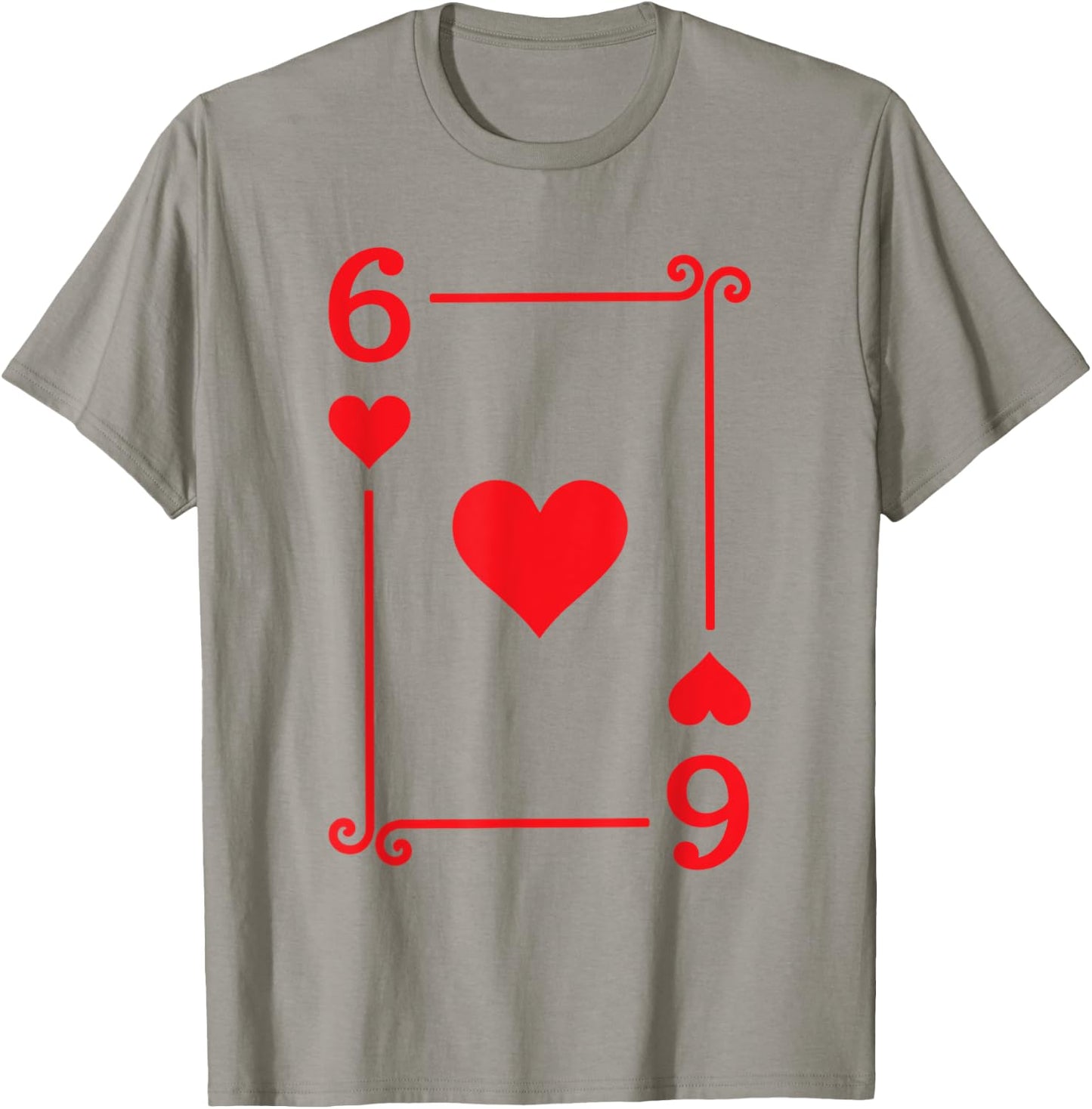 Playing Cards Costume - 6 Hearts Card - Six Card T-Shirt - T-Shirt | Sand